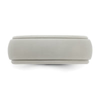 Silicone Grey 8mm Ridged Edge Band