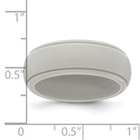 Silicone Grey 8mm Ridged Edge Band