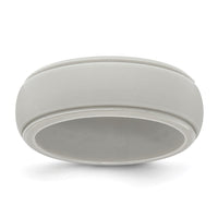 Silicone Grey 8mm Ridged Edge Band