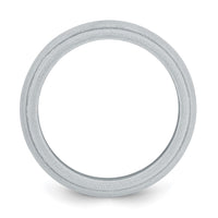 Silicone Silver Metallic 8mm Ridged Edge Band