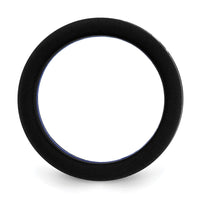 Silicone Black with Blue Line Center 7.5mm Band