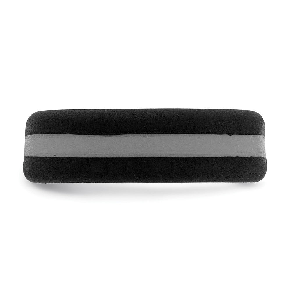 Silicone Black with Grey Line Center 7.5mm Band