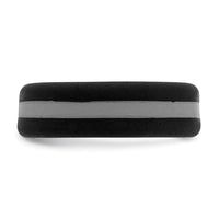 Silicone Black with Grey Line Center 7.5mm Band