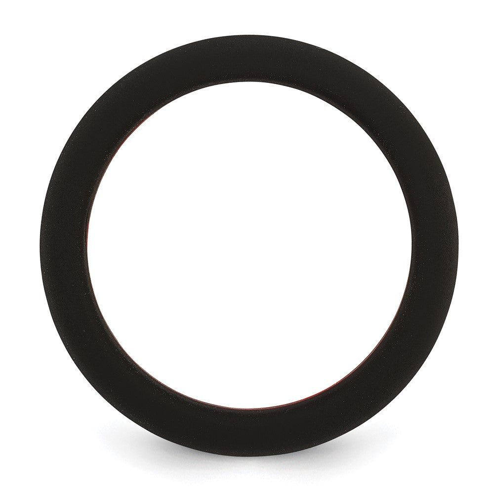 Silicone Black with Red Line Center 7.5mm Band