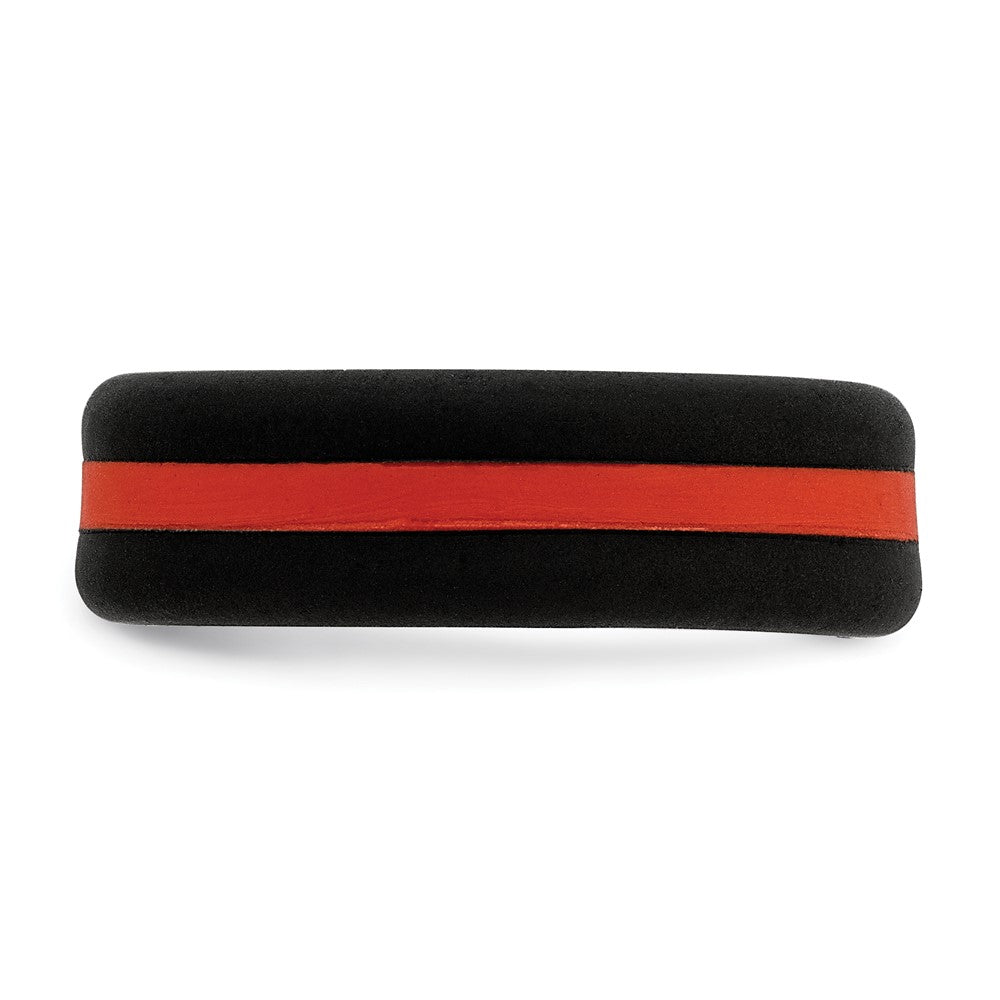 Silicone Black with Red Line Center 7.5mm Band