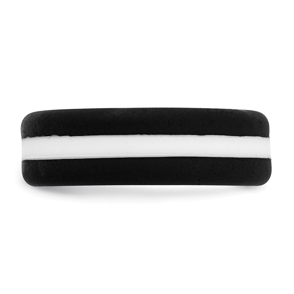 Silicone Black with White Line Center 7.5mm Band