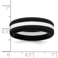 Silicone Black with White Line Center 7.5mm Band