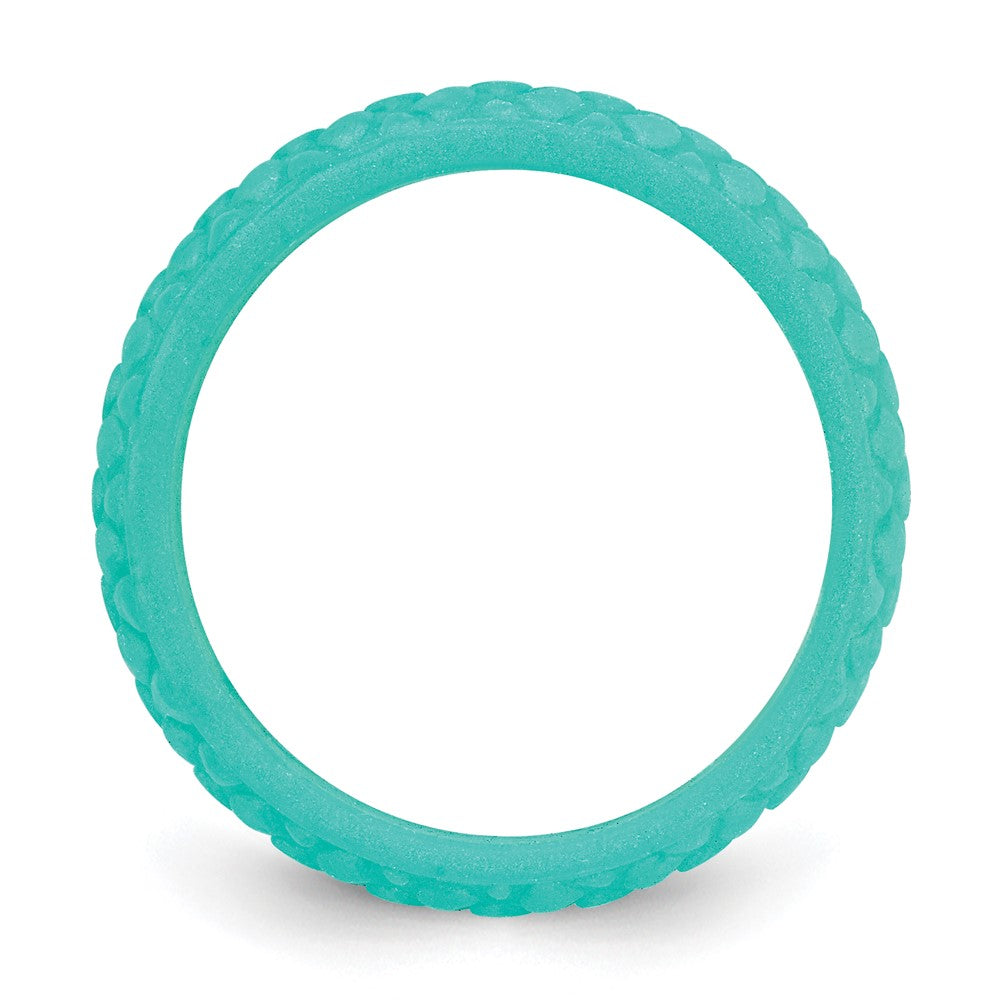 Silicone Sky Blue Mermaid Pattern 5.7mm Band