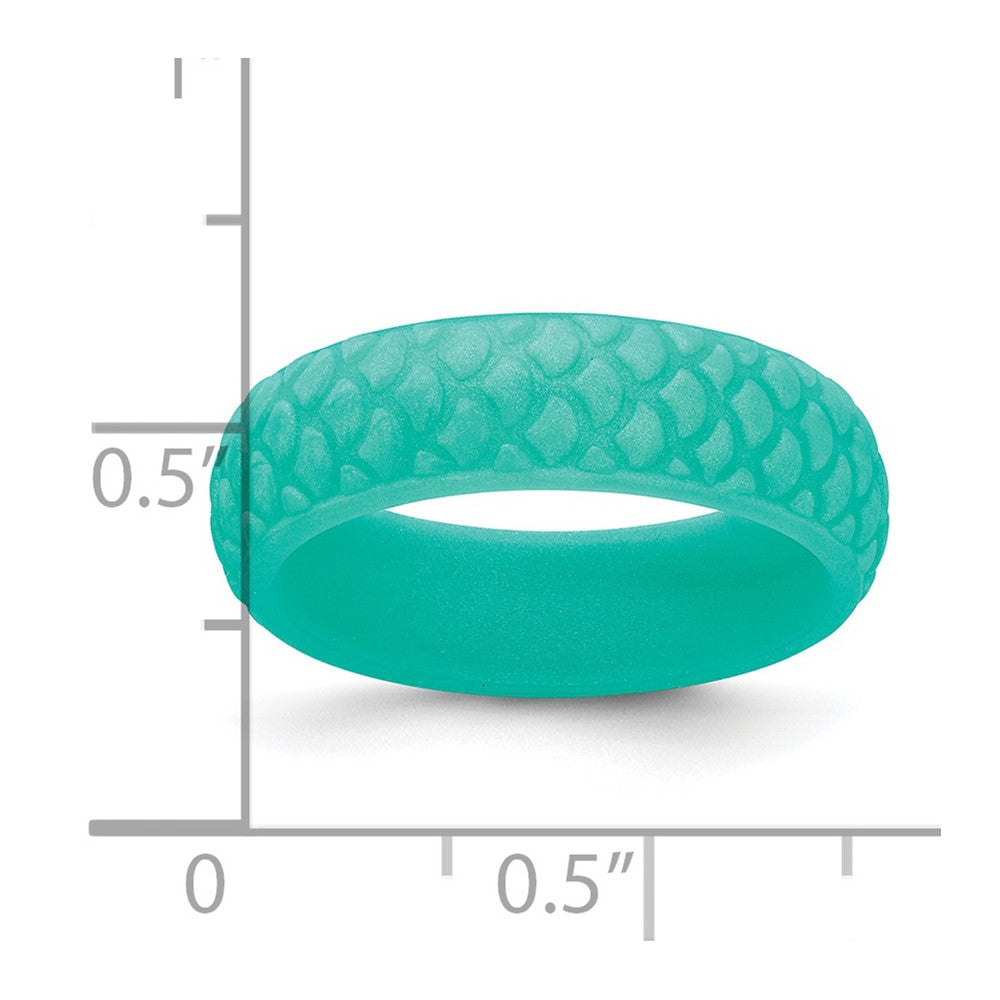 Silicone Sky Blue Mermaid Pattern 5.7mm Band