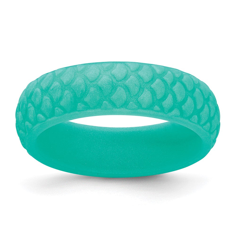 Silicone Sky Blue Mermaid Pattern 5.7mm Band