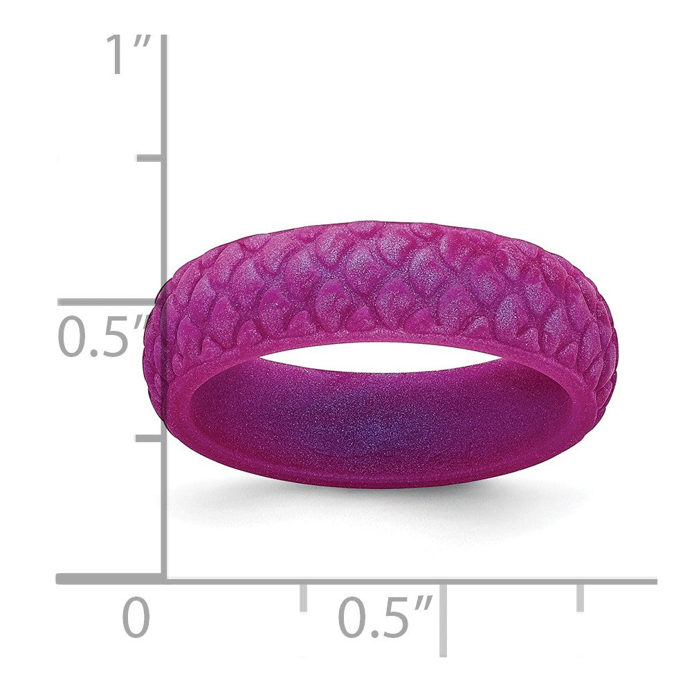 Silicone Purple Mermaid Pattern 5.7mm Band