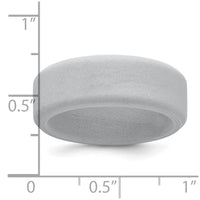 Silicone Silver Metallic 8mm Band