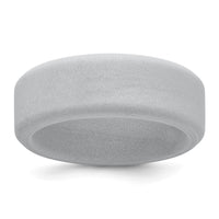 Silicone Silver Metallic 8mm Band
