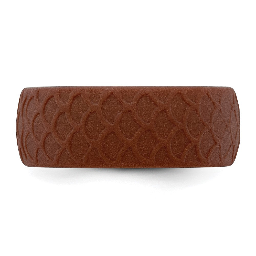 Silicone Metallic Bronze 8.70mm Fish Scale Pattern Band