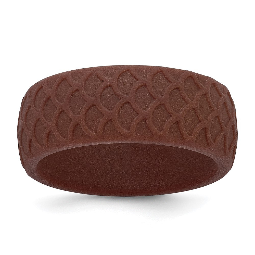 Silicone Metallic Bronze 8.70mm Fish Scale Pattern Band
