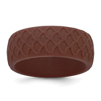 Silicone Metallic Bronze 8.70mm Fish Scale Pattern Band
