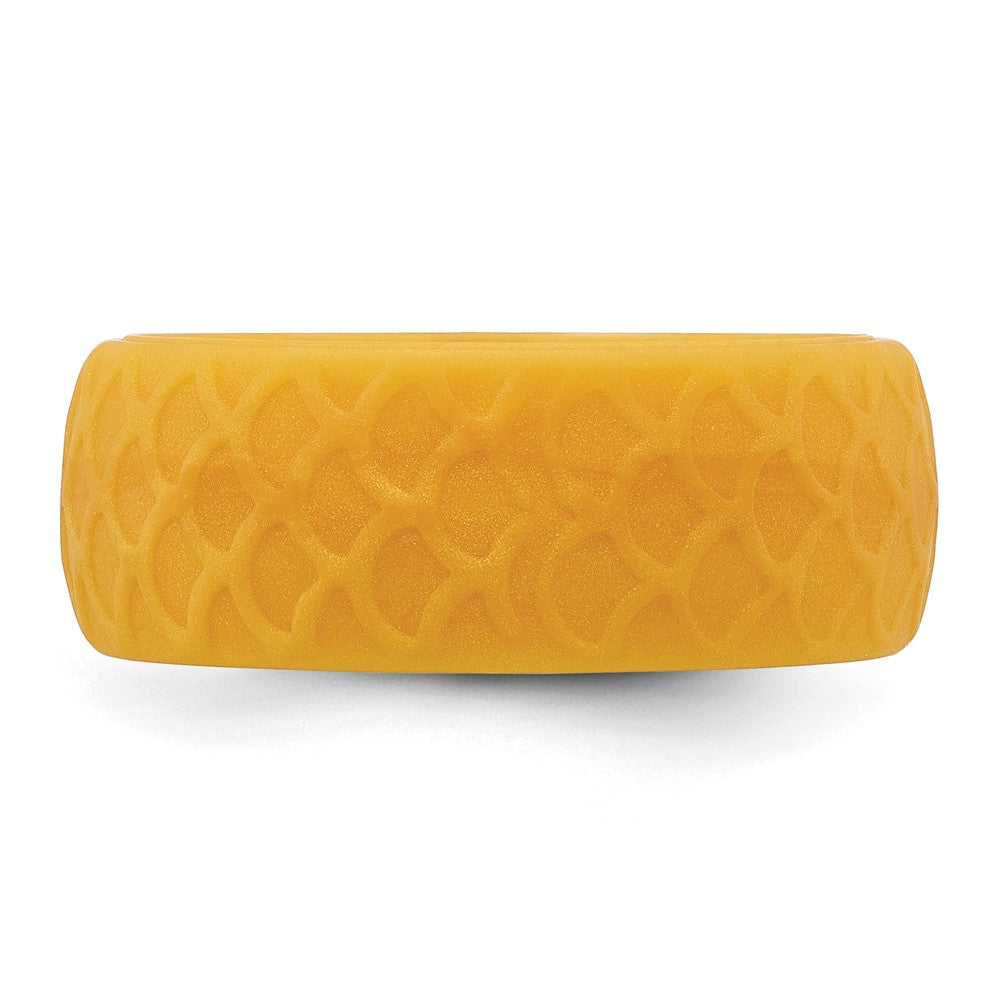 Silicone Metallic Gold 8.70mm Fish Scale Pattern Band