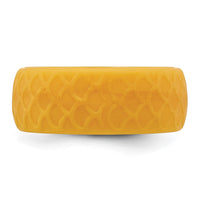 Silicone Metallic Gold 8.70mm Fish Scale Pattern Band