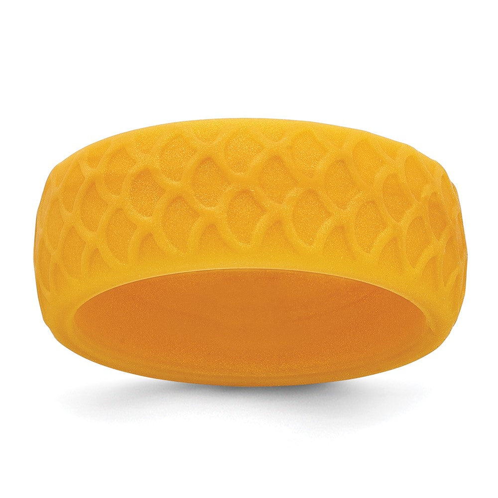 Silicone Metallic Gold 8.70mm Fish Scale Pattern Band
