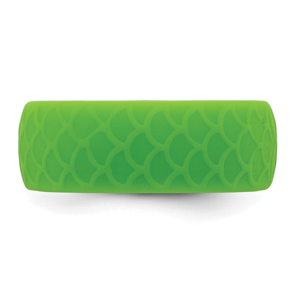 Silicone Light Green 8.70mm Fish Scale Pattern Band