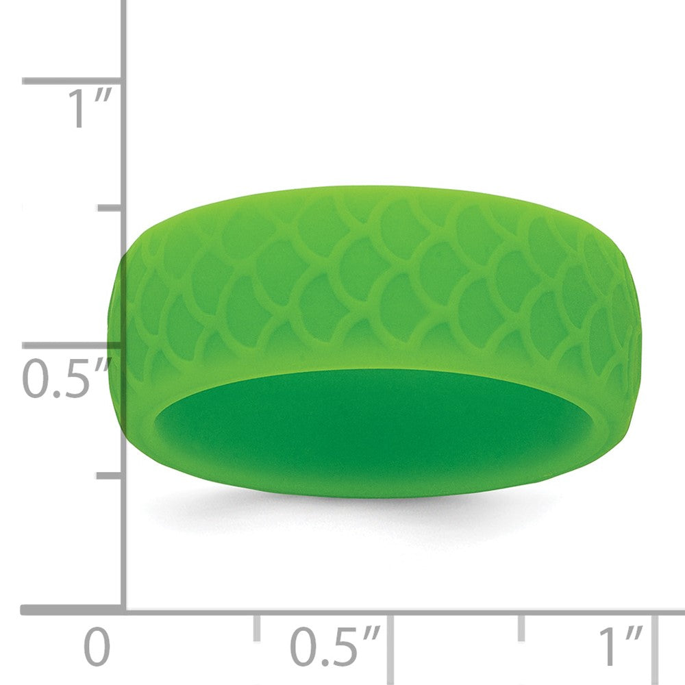 Silicone Light Green 8.70mm Fish Scale Pattern Band