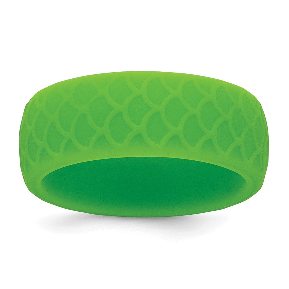Silicone Light Green 8.70mm Fish Scale Pattern Band