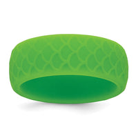 Silicone Light Green 8.70mm Fish Scale Pattern Band