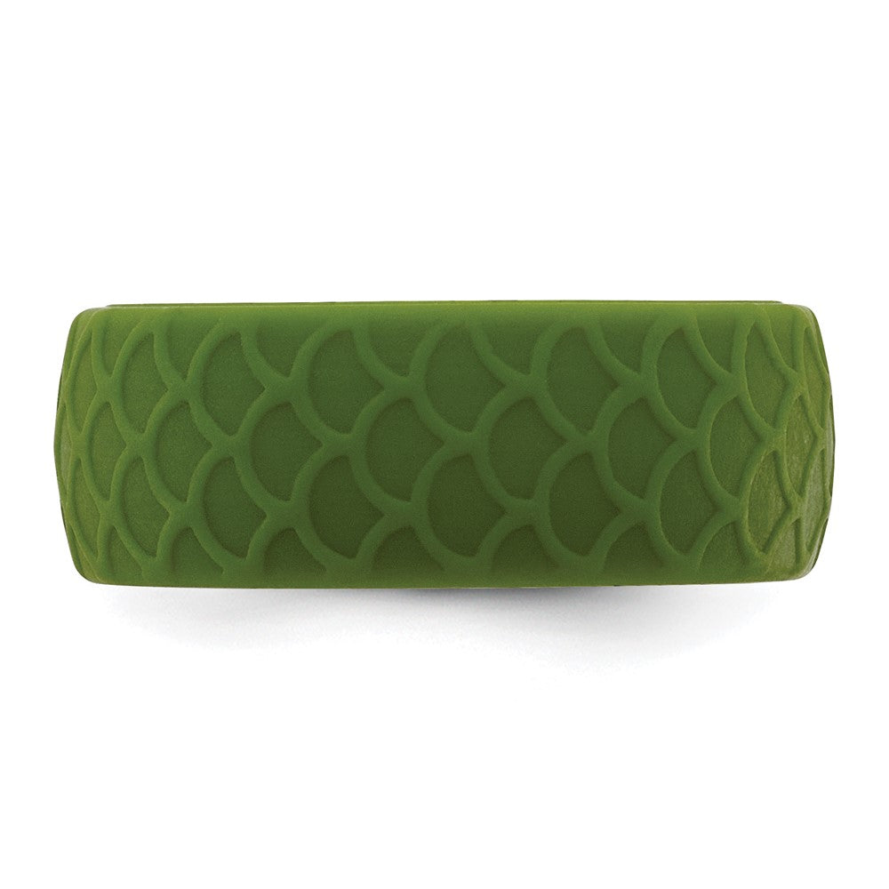 Silicone Olive Green 8.70mm Fish Scale Pattern Band