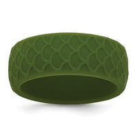 Silicone Olive Green 8.70mm Fish Scale Pattern Band