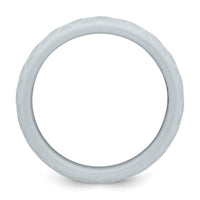 Silicone Metallic Silver 8.70mm Fish Scale Pattern Band