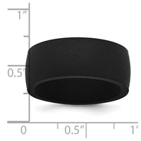 Silicone Black 8.70mm Flat Edge Band