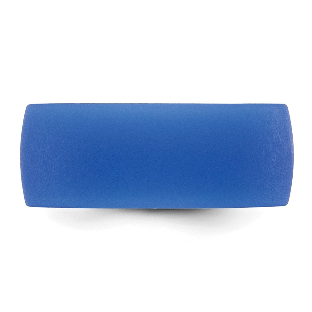 Silicone Blue 8.70mm Flat Edge Band