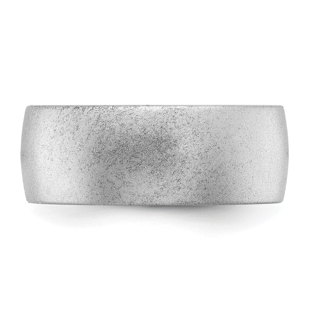 Silicone Metallic Silver 8.70mm Flat Edge Band