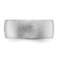 Silicone Metallic Silver 8.70mm Flat Edge Band