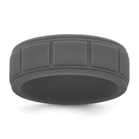 Silicone Dark Gray 8mm Grid Pattern Band