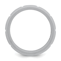Silicone Light Gray 8mm Grid Pattern Band
