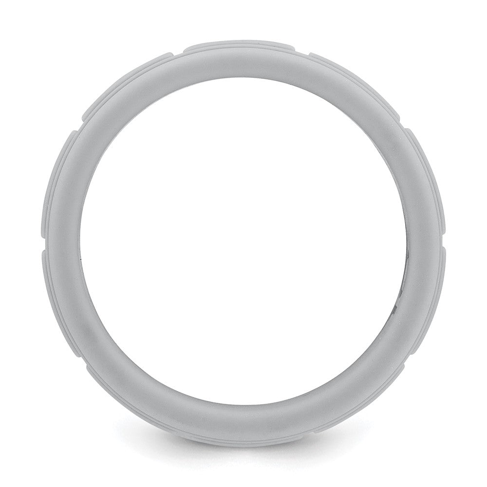 Silicone Light Gray 8mm Grid Pattern Band