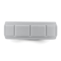 Silicone Light Gray 8mm Grid Pattern Band