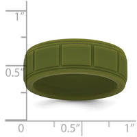 Silicone Olive Green 8mm Grid Pattern Band