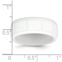 Silicone White 8mm Grid Pattern Band