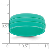 Silicone Aqua Blue 8.50mm Grooved Band
