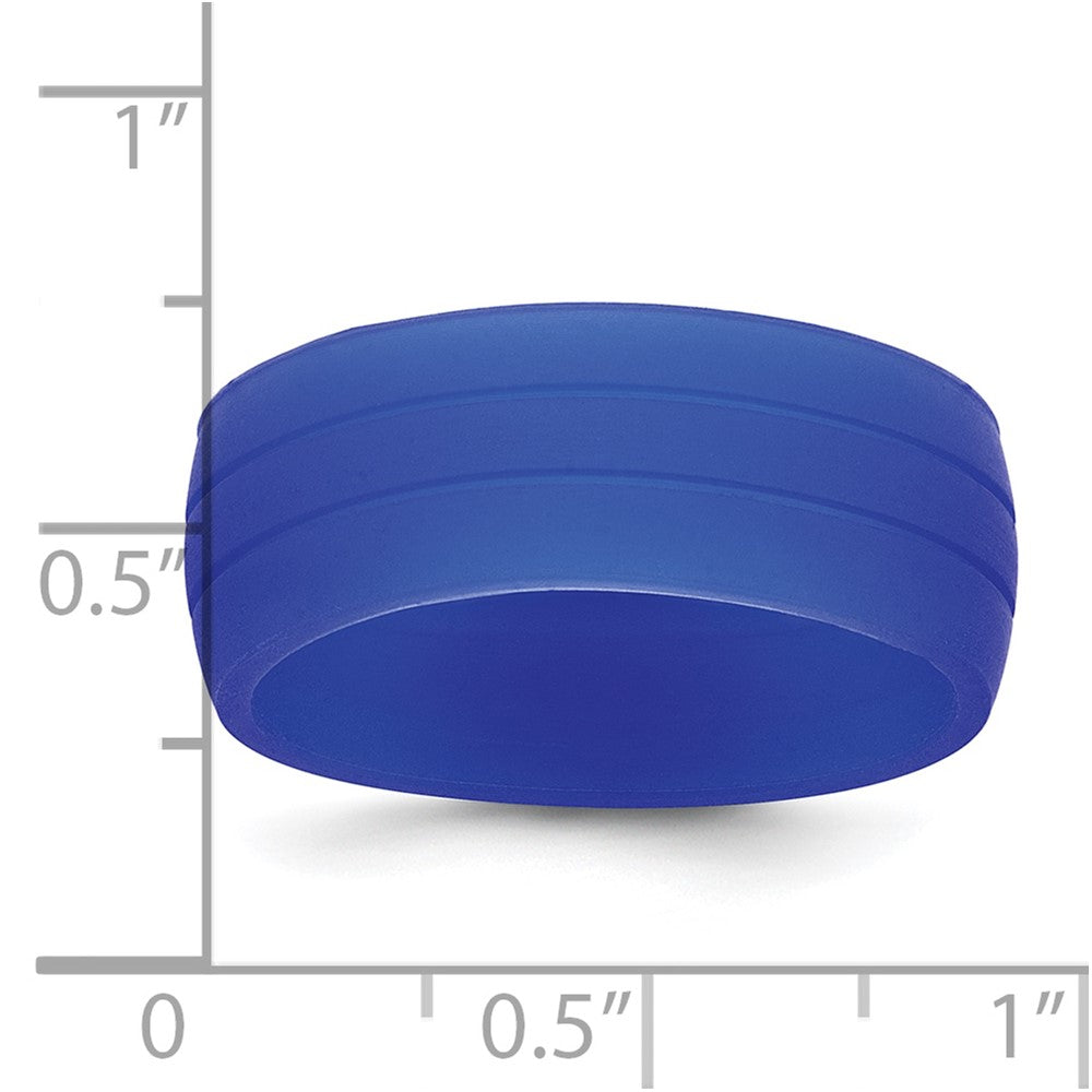 Silicone Blue 8.50mm Grooved Band