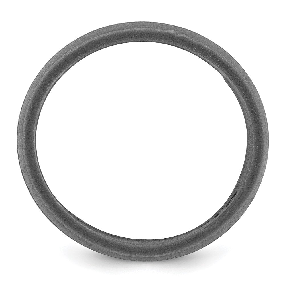 Silicone Dark Gray 8.50mm Grooved Band