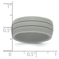 Silicone Light Gray 8.50mm Grooved Band
