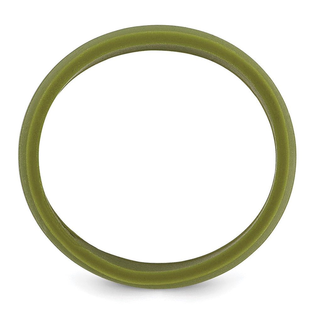 Silicone Olive Green 8.50mm Grooved Band