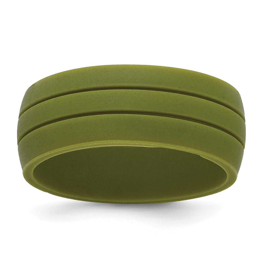 Silicone Olive Green 8.50mm Grooved Band