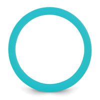 Silicone Aqua Blue 4mm Ridged Edge Band