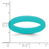 Silicone Aqua Blue 4mm Ridged Edge Band