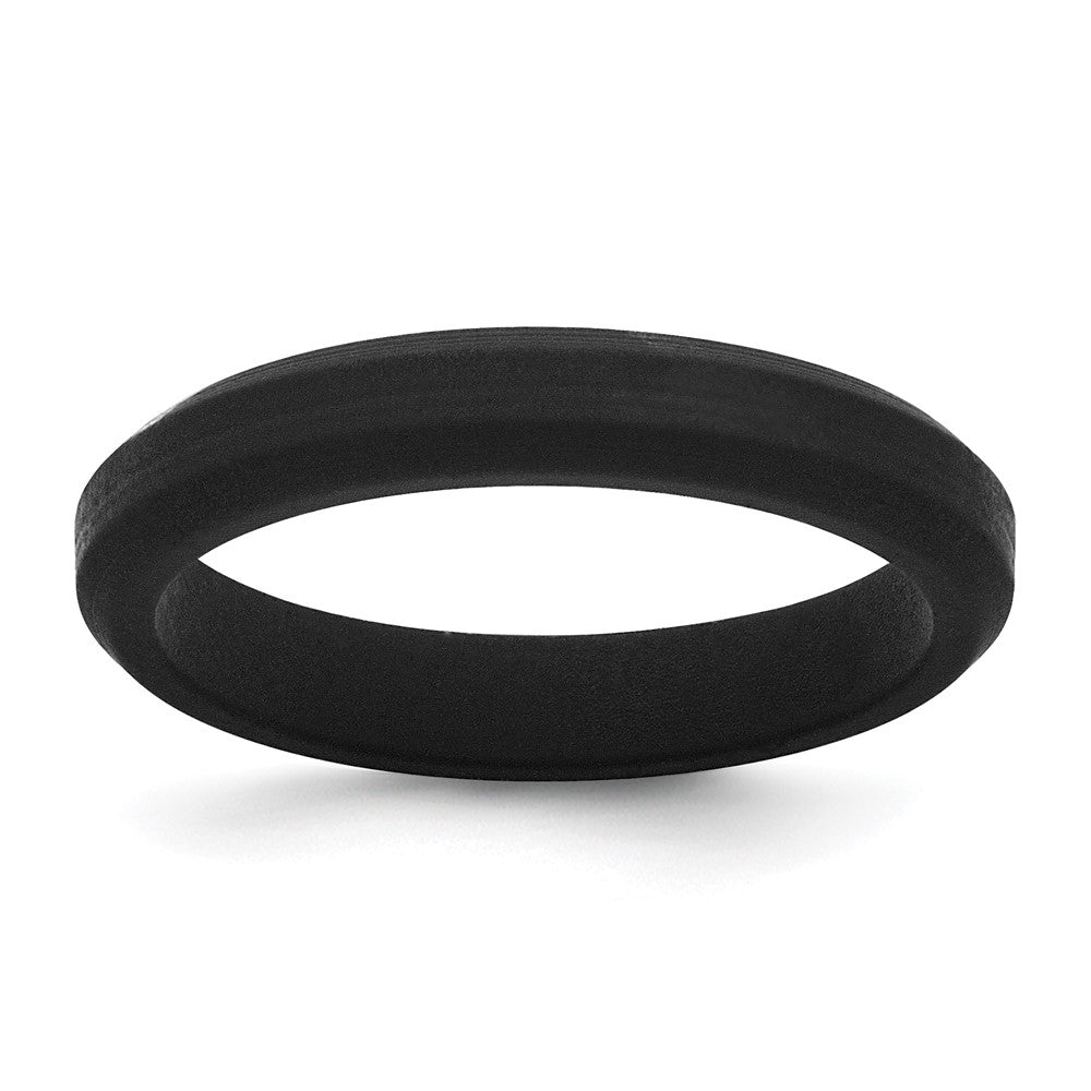 Silicone Black 4mm Ridged Edge Band
