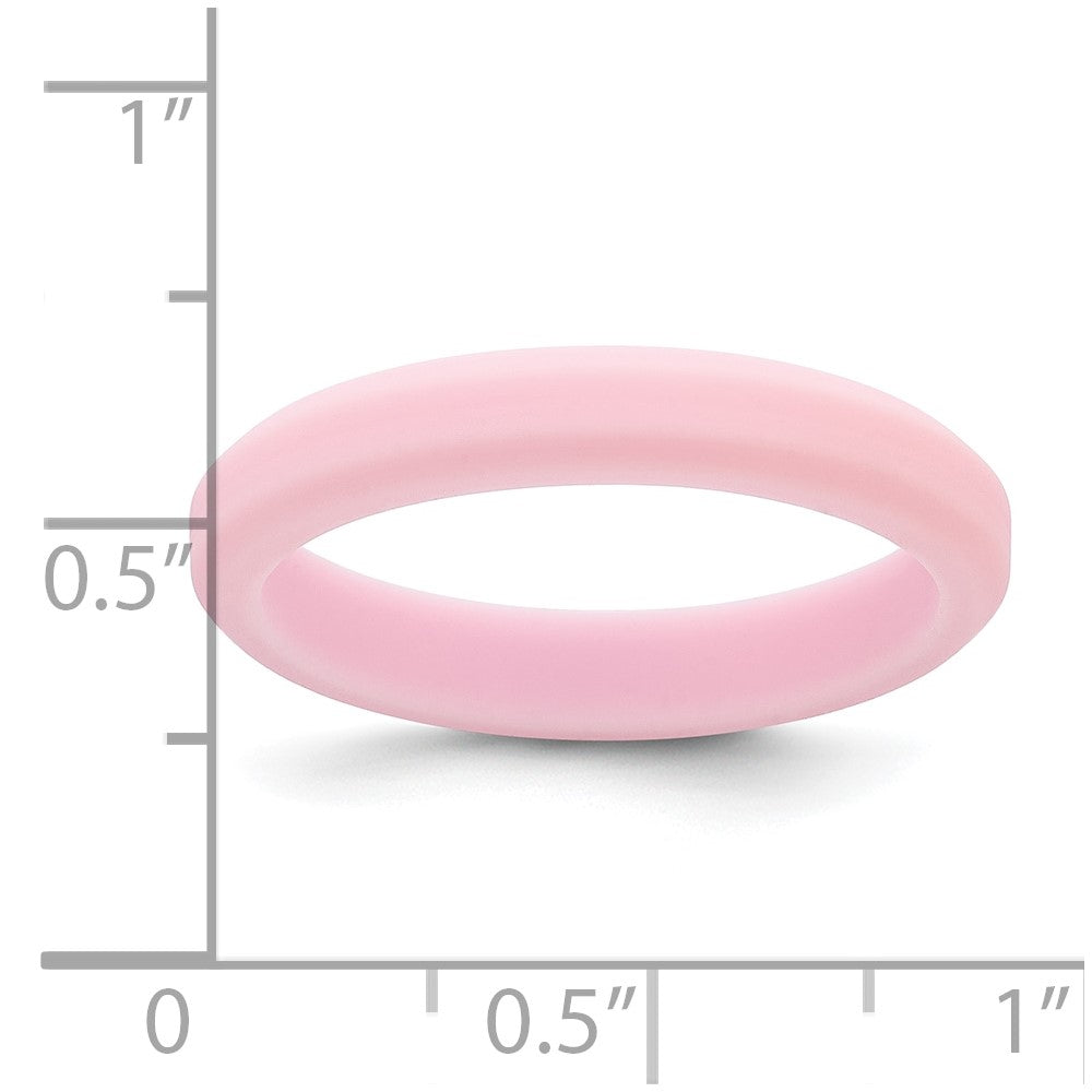 Silicone Pink 4mm Ridged Edge Band